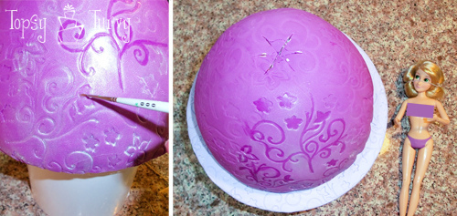 Princess Rapunzel barbie birthday cake tutorial skirt