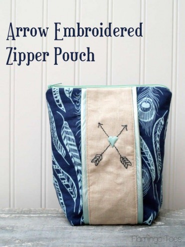 Arrow Embroidered Pouch Tutorial