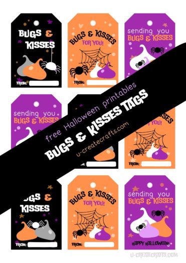 bugs and kisses free printable tags by U Create