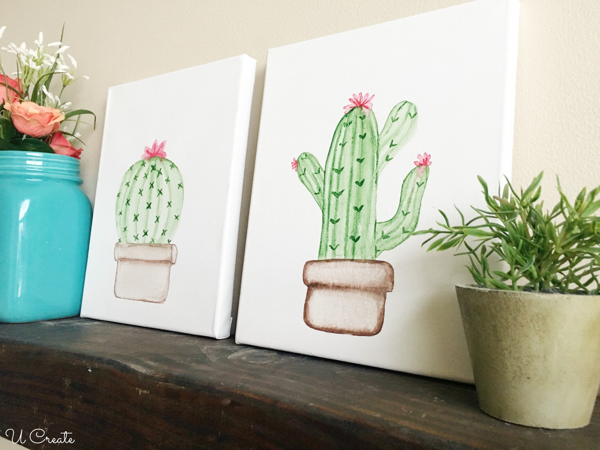 Cactus Watercolor Tutorial by U Create