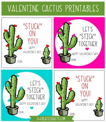 Cactus Valentine Printables by U Create
