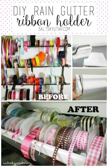 DIY Rain Gutter Ribbon Holder