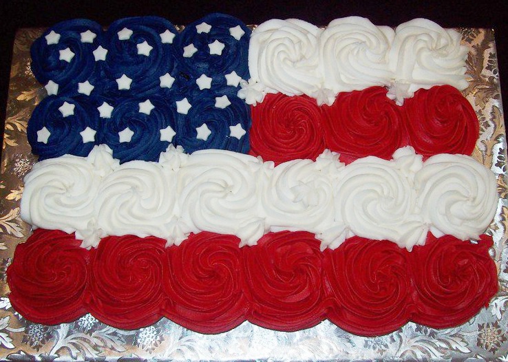 American Flag Pull Apart Cake