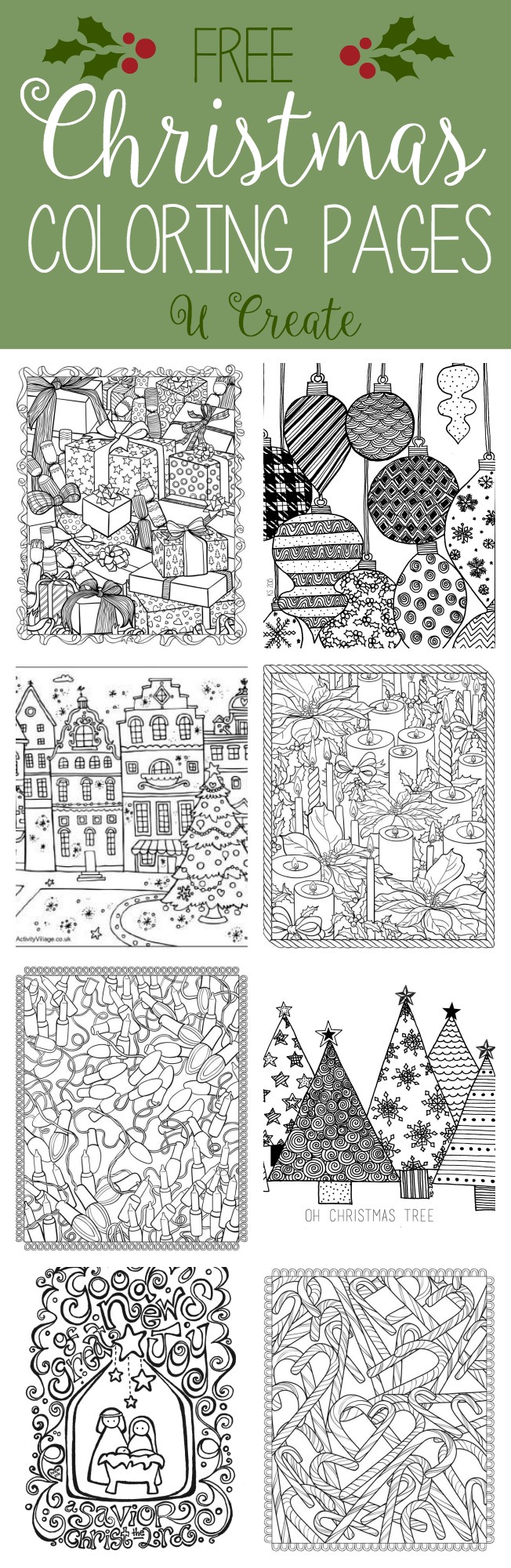 Free Christmas Adult Coloring Pages at U Create