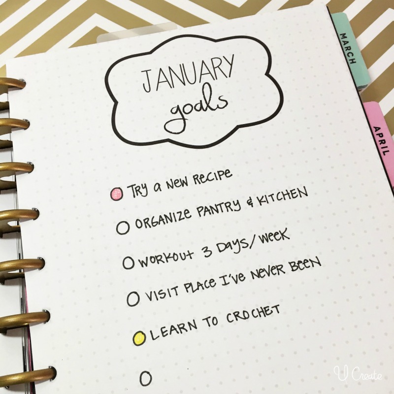 Monthly goal planner printables by U Create