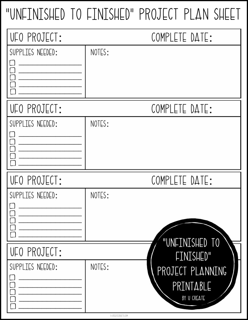 Unfinished to Finished Project Plan Sheet
