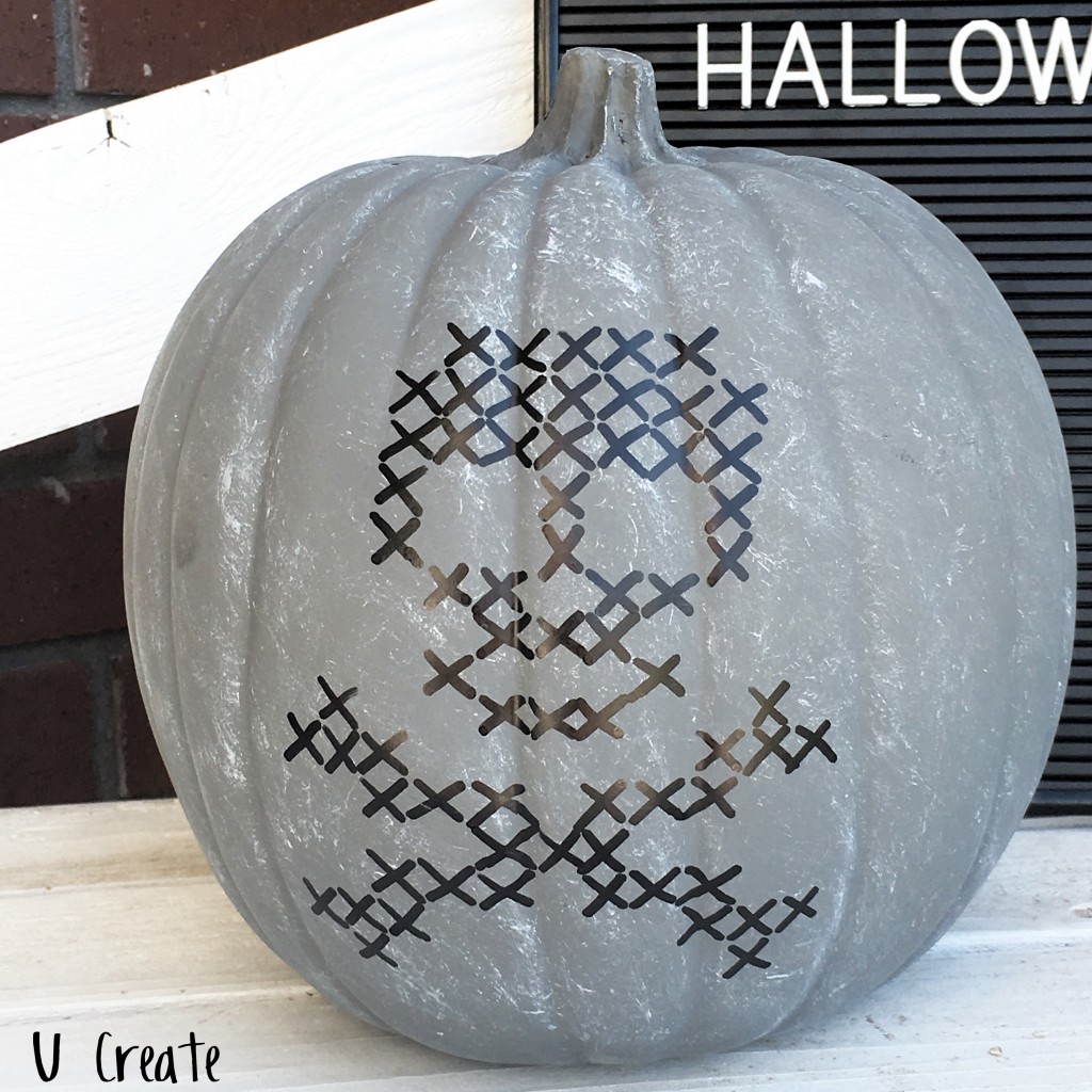 Faux Stitched Pumpkins with 4 different free template designs!