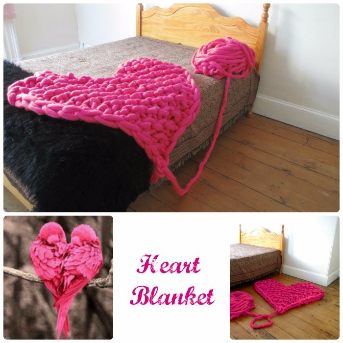 Heart Arm Knitting Blanket Tutorial