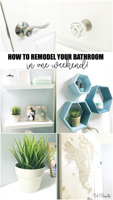 How to Remodel Your Bathroom in one simple weekend! u-createcrafts.com
