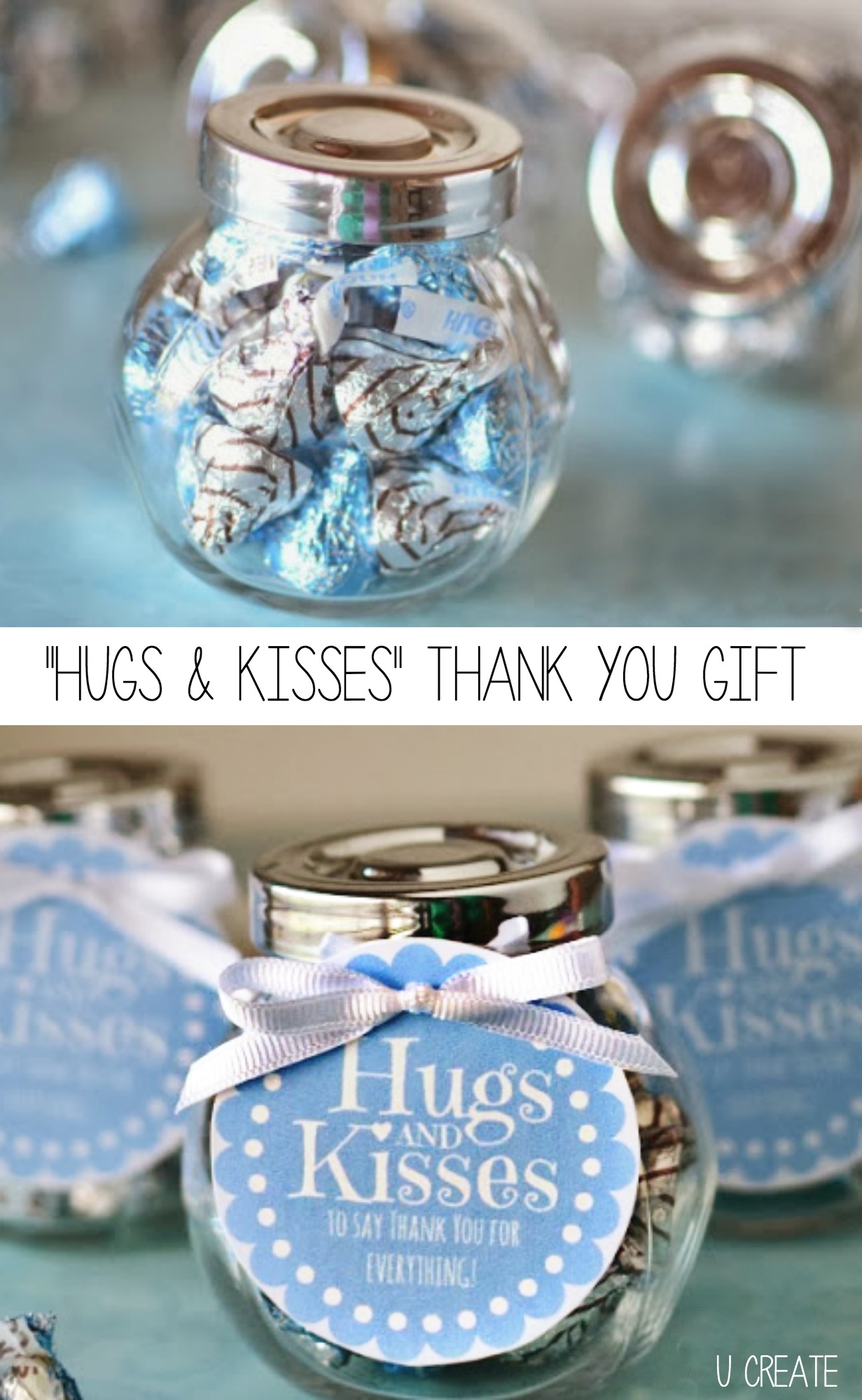 Hugs and Kisses Thank You Gift - free printable tags