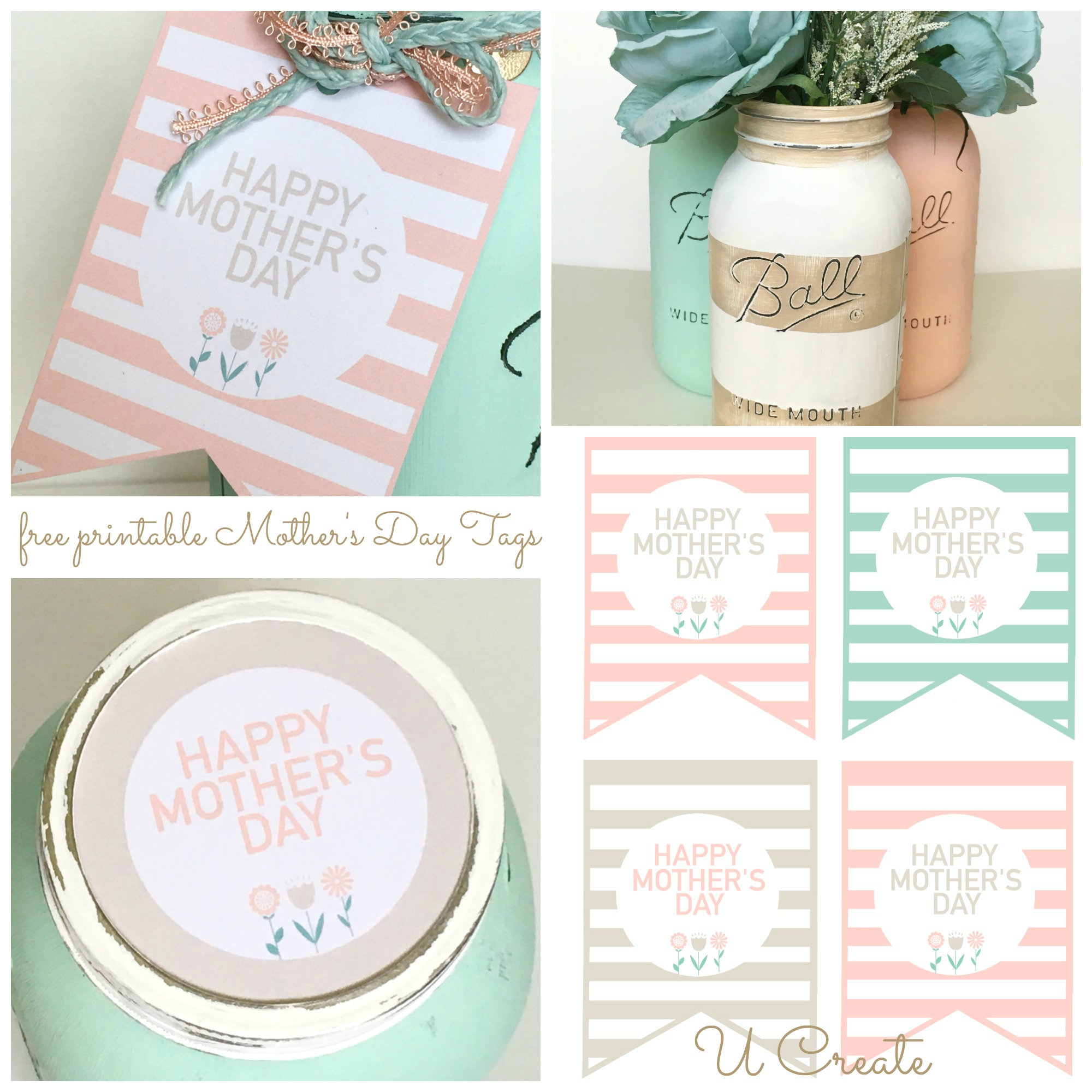 Free Printable Mother's Day Tags (and lid covers) by U Create