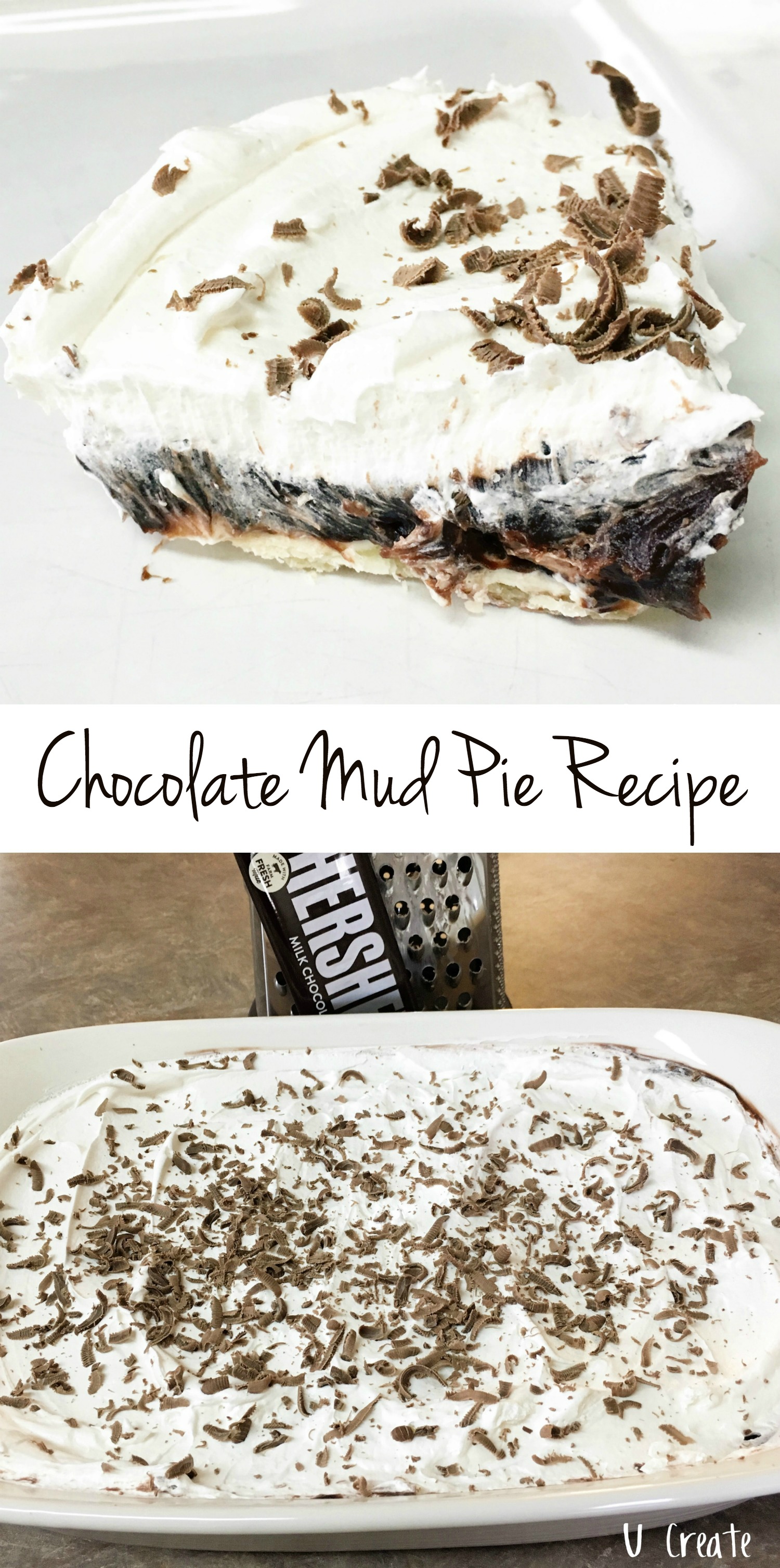 Chocolate Mud Pie Recipe - the easiest dessert! u-createcrafts.com