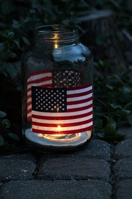 Pickle Jar Luminaries for the 4th of July