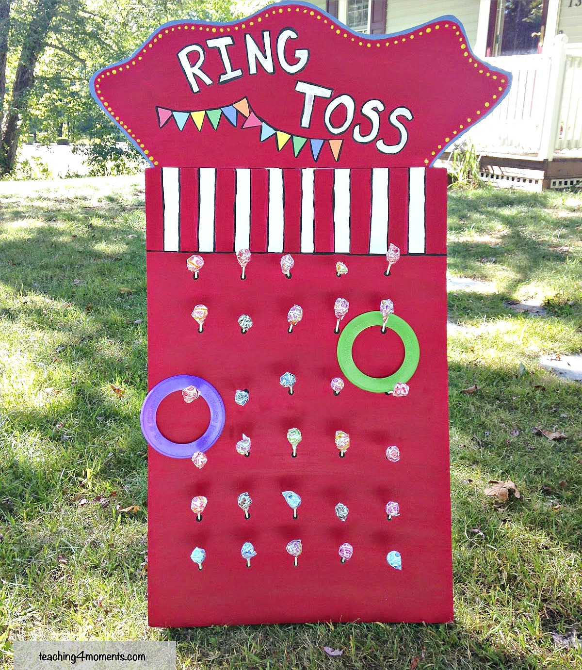 DIY Ring Toss Game - many other circus party ideas!
