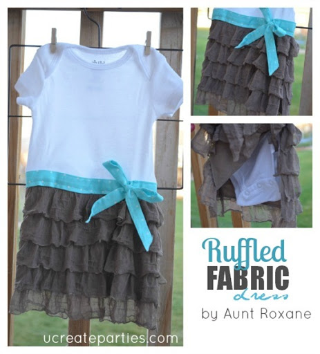 Ruffle Fabric Onesie u-createcrafts.com