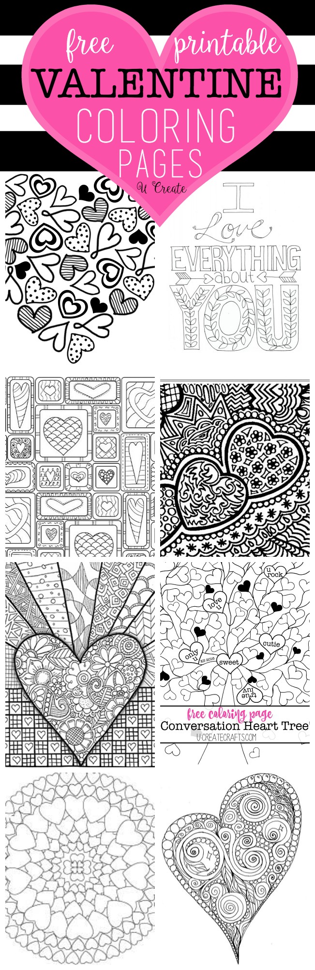 Free Valentine Coloring Pages at u-createcrafts.com