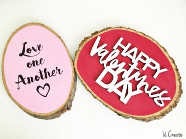 DIY Valentine Wood Slice Decor