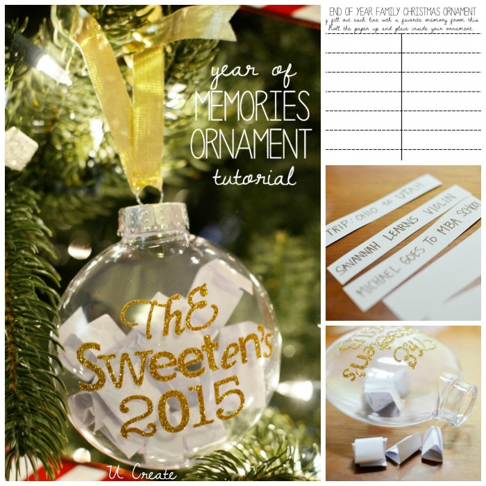 Year of Memories Ornament Tutorial with free printable list! u-createcrafts.com