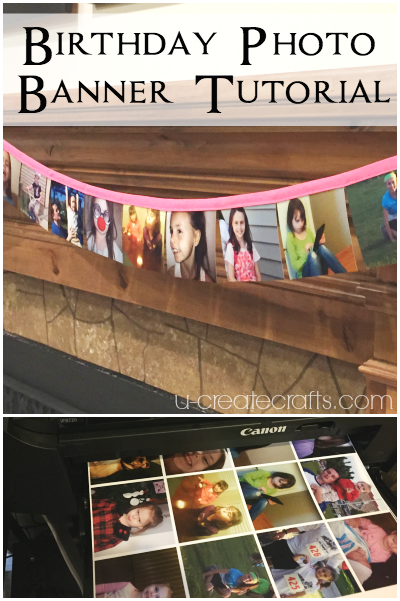 Birthday Photo Banner Tutorial at U-createcrafts.com