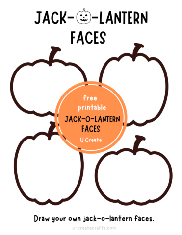 Jack-o-lantern pumpkin printable! Draw faces or turn into puppets!