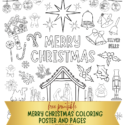 Christmas coloring poster and pages by U Create